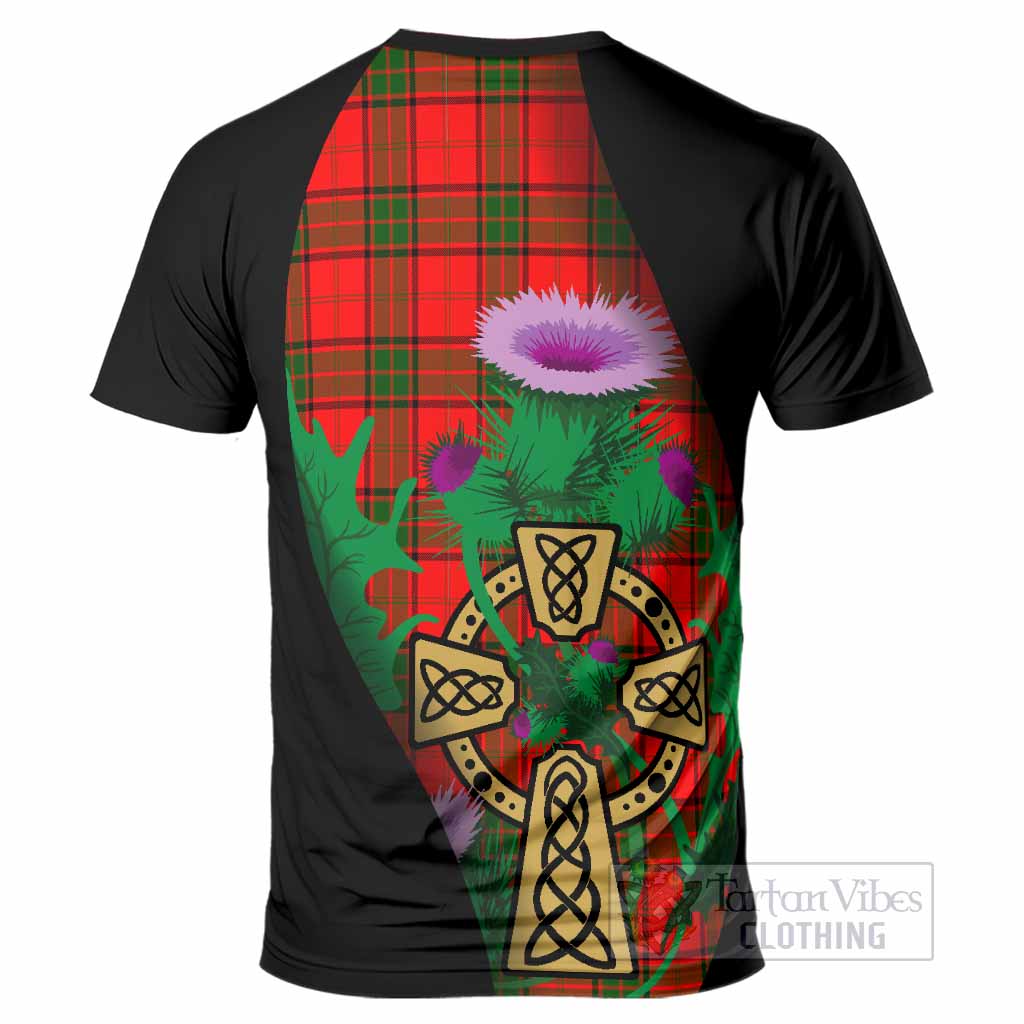 Adair Tartan Crest T-Shirt Celtic Cross Thistle Flowers