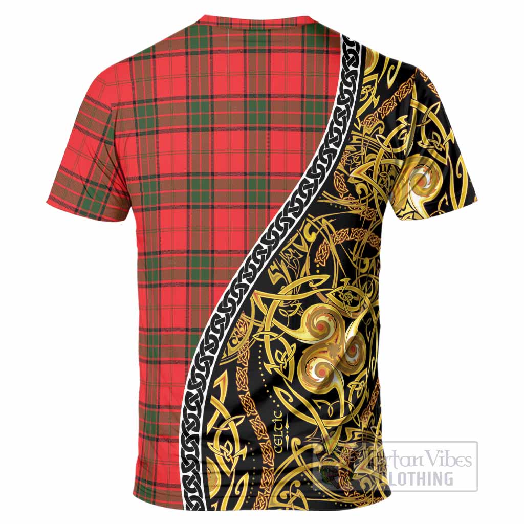 Adair Tartan Crest T-Shirt Celtic Knot and Triple Trickle Spiral Symbols