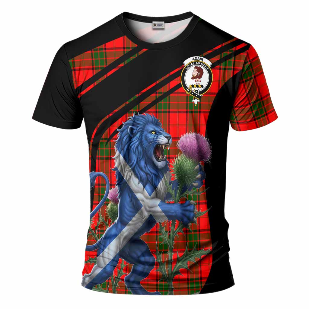Adair Tartan Crest T-Shirt Scottish Lion Rampant Thistle