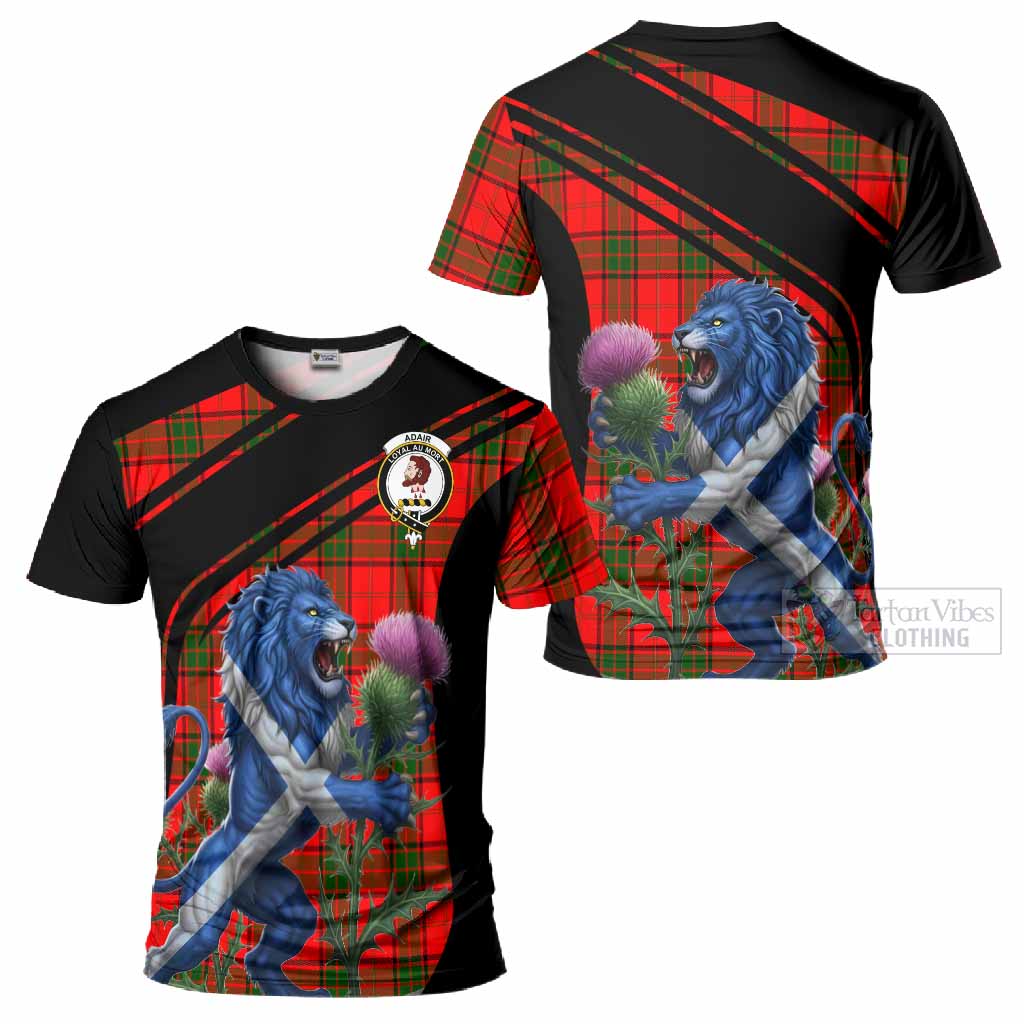 Adair Tartan Crest T-Shirt Scottish Lion Rampant Thistle