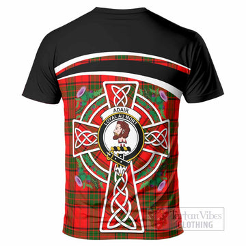 Adair Tartan Crest T-Shirt Scottish Thistle Celtic Cross Alba Gu Brath
