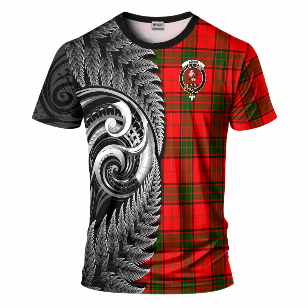Adair Tartan Crest T-Shirt With New Zealand Silver Fern Maori Koru