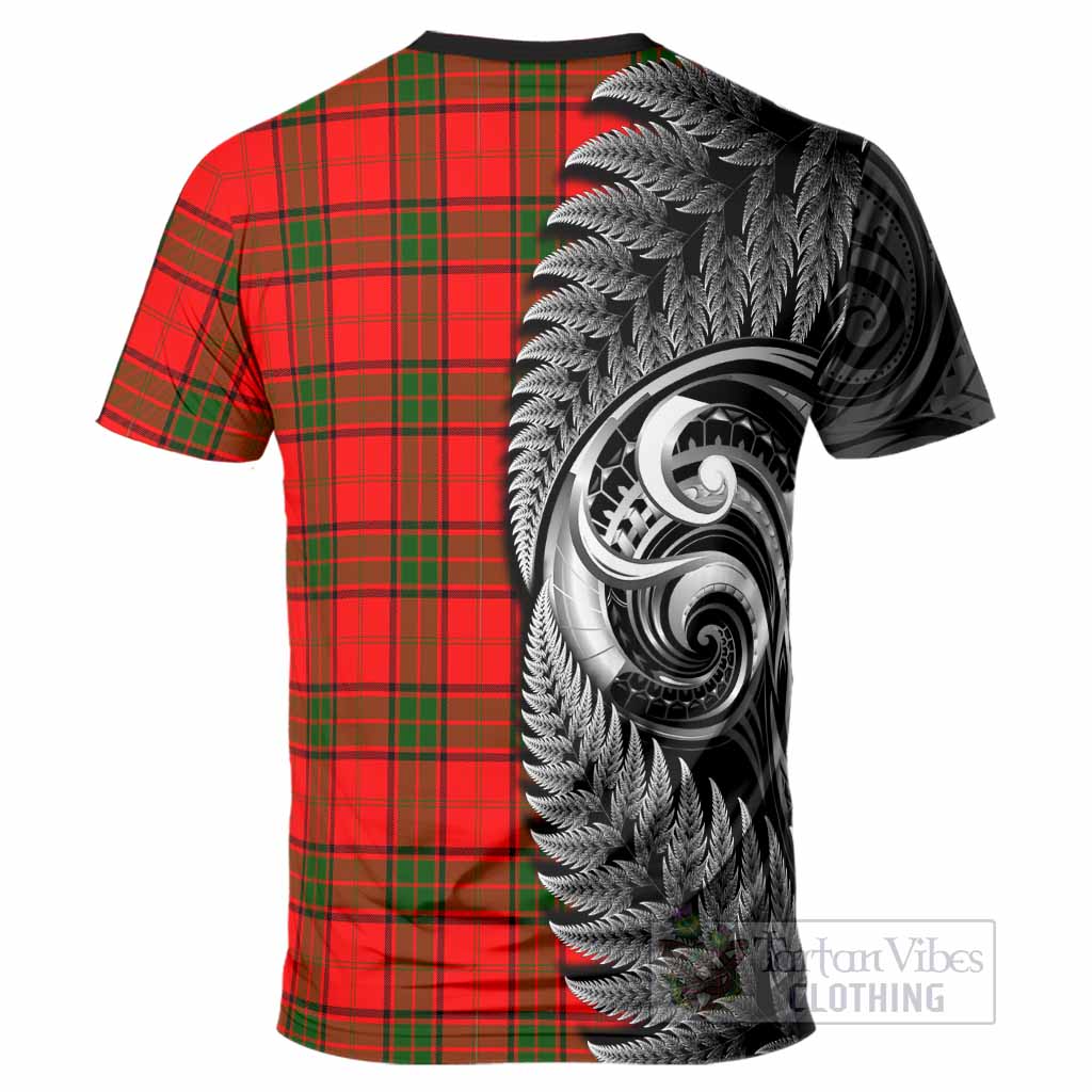 Adair Tartan Crest T-Shirt With New Zealand Silver Fern Maori Koru