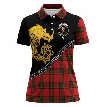 Adair Tartan Crest Women Polo Shirt Legendary Dragon Knot Half Style