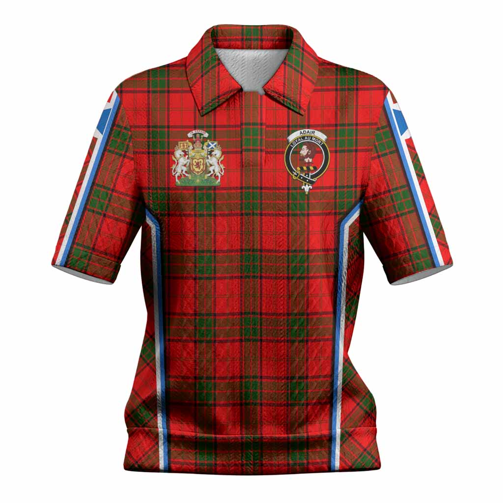 Adair Tartan Crest Women’s Polo Sweater Top Scotland Coat of Arm Flag Style