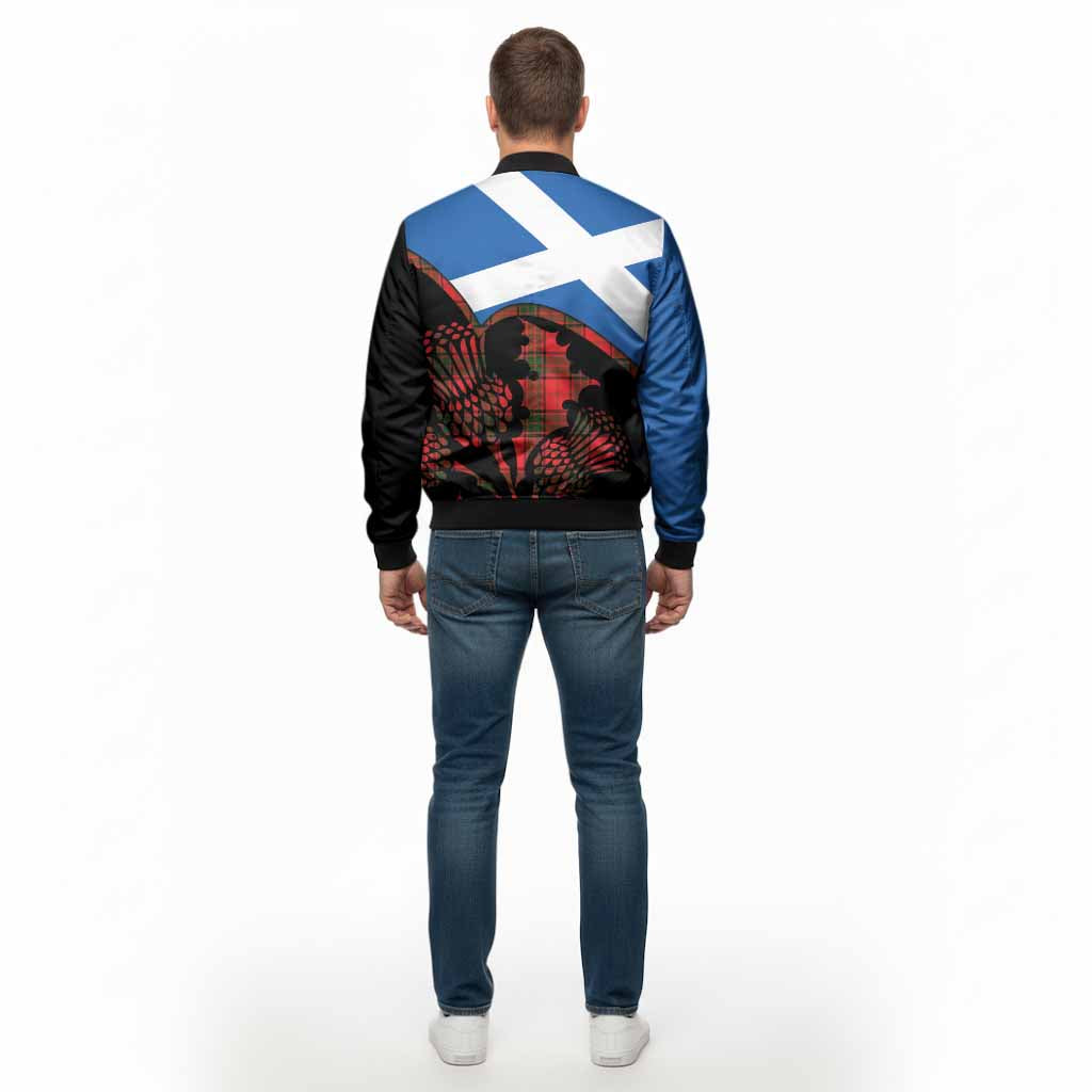 Adair Tartan Family Crest Bomber Jacket Scotland Thistle Floral Flag Style