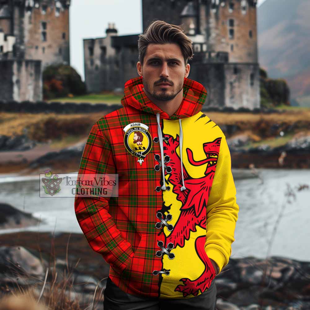 Adair Tartan Family Crest Cotton Hoodie Lion Rampant Honor - Tartan Vibes Clothing