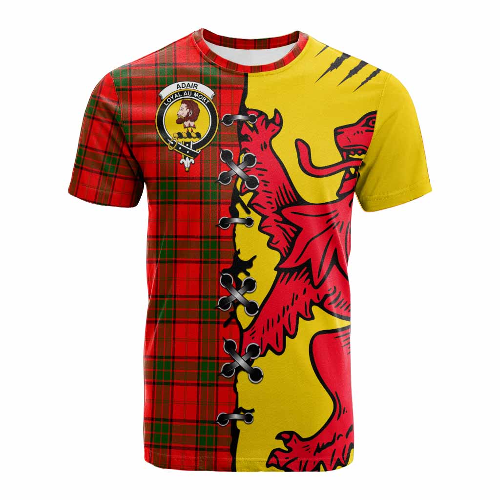 Adair Tartan Family Crest Cotton T-shirt Lion Rampant Honor - Tartan Vibes Clothing