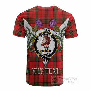 Adair Tartan Family Crest Cotton T-shirt Scottish Burns Night Thistle Floral