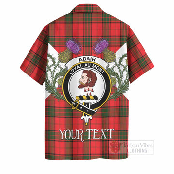 Adair Tartan Family Crest Hawaiian Shirt Scottish Burns Night Thistle Floral