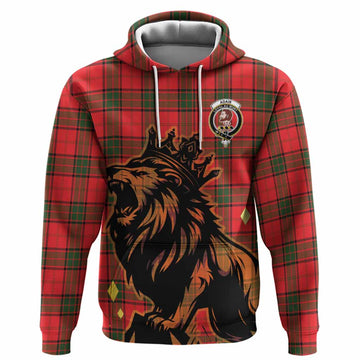 Adair Tartan Family Crest Hoodie Crowned Lion Roaring