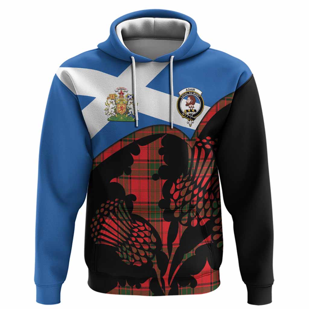 Adair Tartan Family Crest Hoodie Scotland Thistle Floral Flag Style