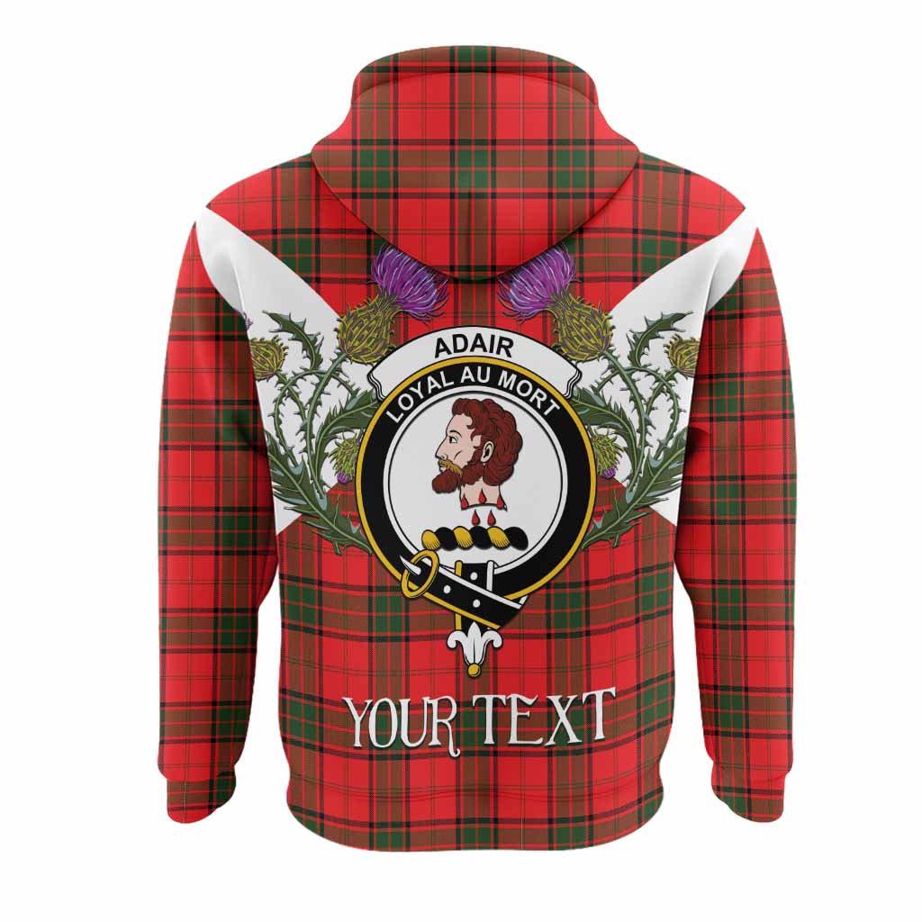 Adair Tartan Family Crest Hoodie Scottish Burns Night Thistle Floral