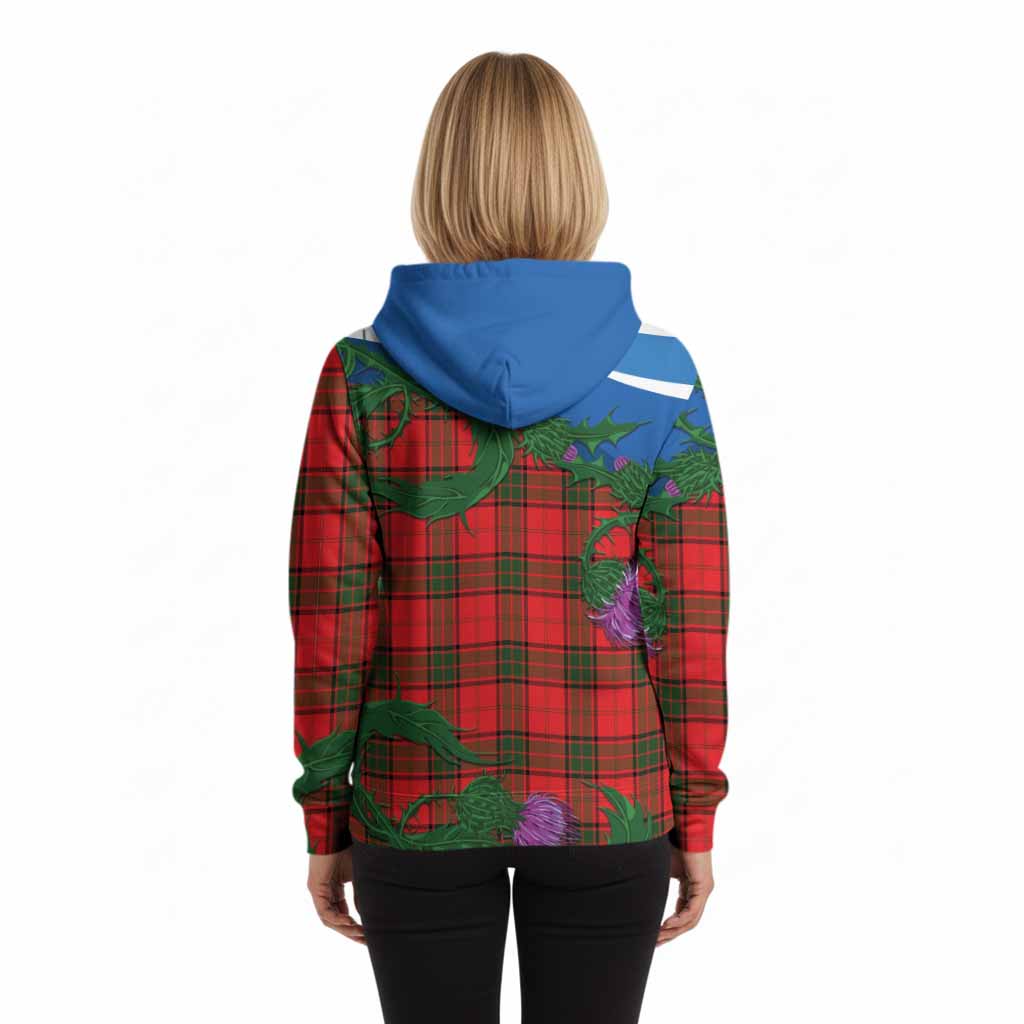 Adair Tartan Family Crest Hoodie Thistle in Minimalism