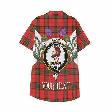 Adair Tartan Family Crest Kid Hawaiian Shirt Scottish Burns Night Thistle Floral