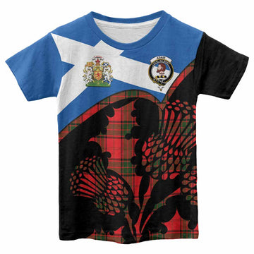 Adair Tartan Family Crest Kid T-shirt Scotland Thistle Floral Flag Style