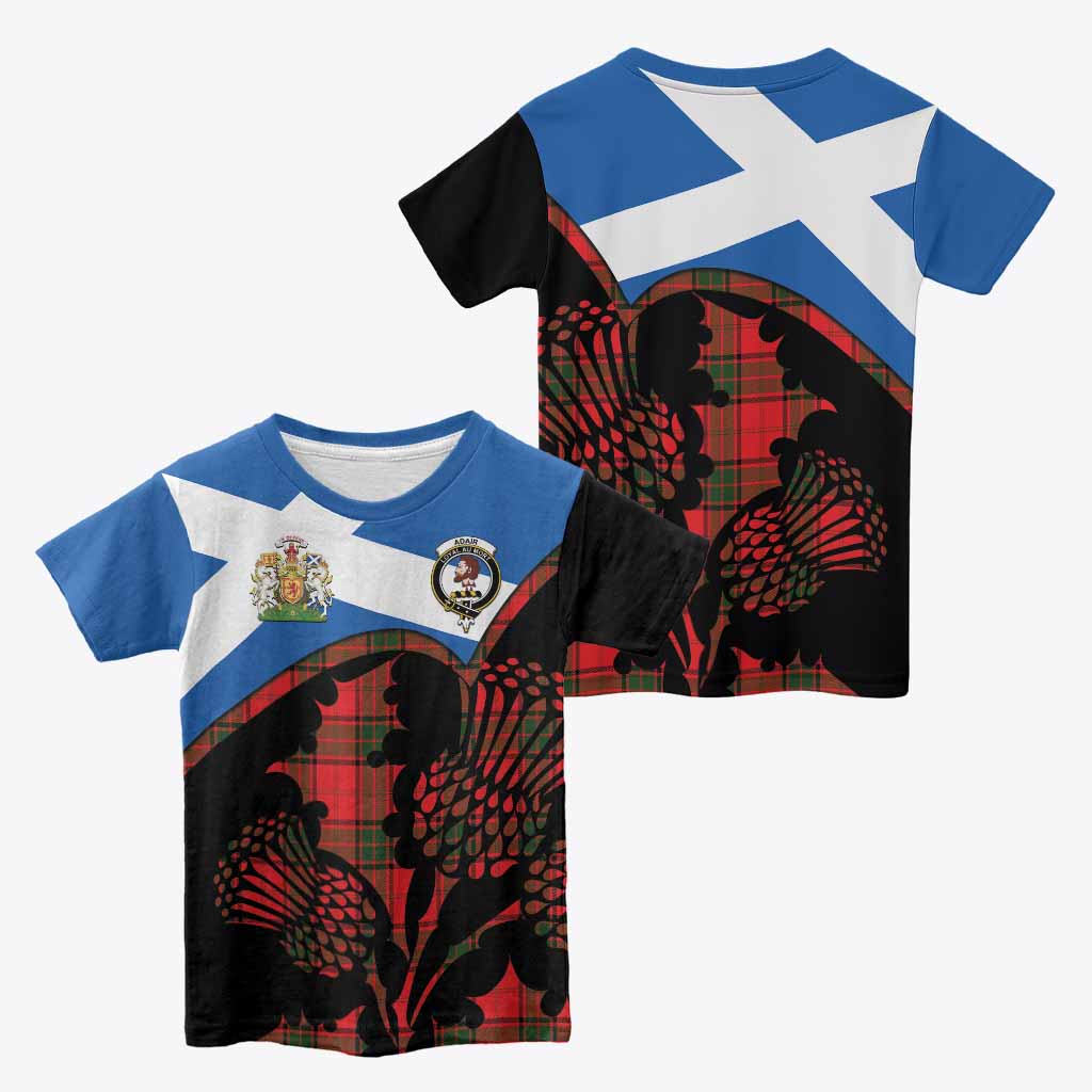 Adair Tartan Family Crest Kid T-shirt Scotland Thistle Floral Flag Style