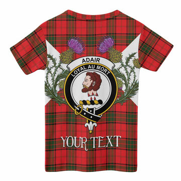 Adair Tartan Family Crest Kid T-shirt Scottish Burns Night Thistle Floral