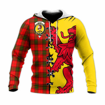Adair Tartan Family Crest Knitted Hoodie Lion Rampant Honor - Tartan Vibes Clothing