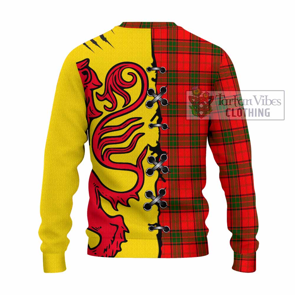 Adair Tartan Family Crest Knitted Sweater Lion Rampant Honor - Tartan Vibes Clothing