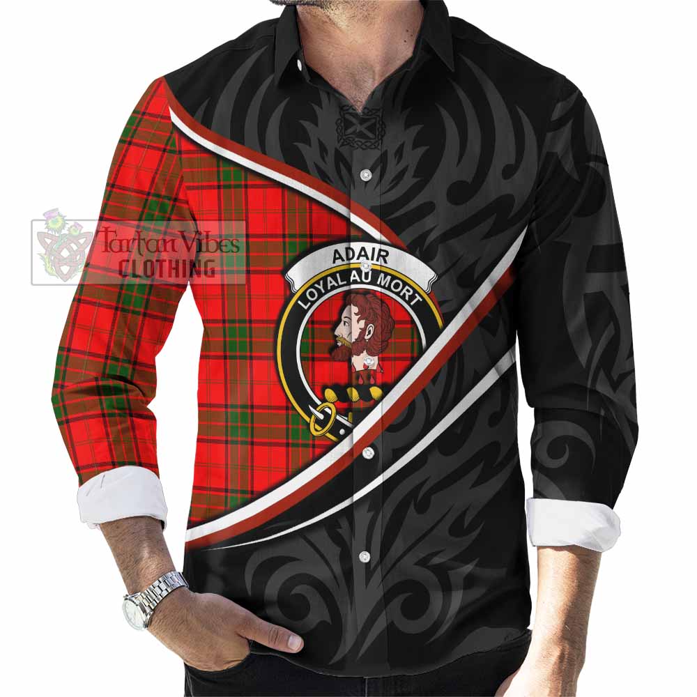 Adair Tartan Family Crest Long Sleeve Button Shirts Celtic Scottish Thistle Floral - Tartan Vibes Clothing