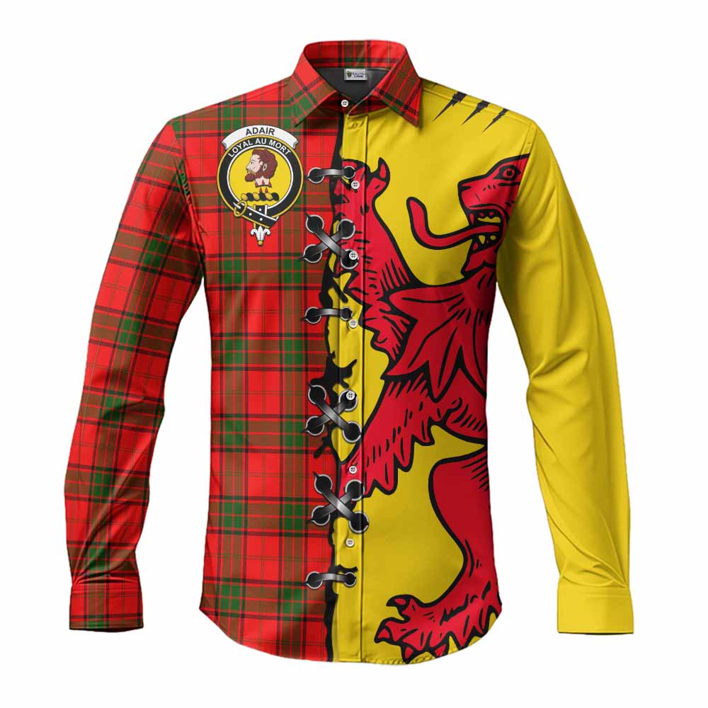 Adair Tartan Family Crest Long Sleeve Button Shirts Lion Rampant Honor - Tartan Vibes Clothing