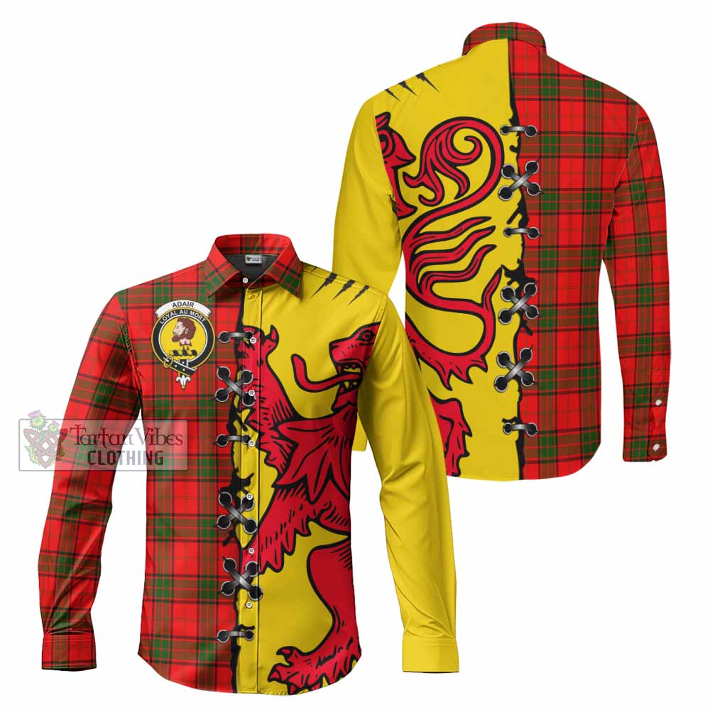 Adair Tartan Family Crest Long Sleeve Button Shirts Lion Rampant Honor - Tartan Vibes Clothing
