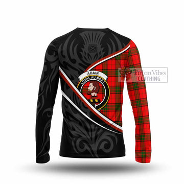 Adair Tartan Family Crest Long Sleeve T-Shirt Celtic Scottish Thistle Floral
