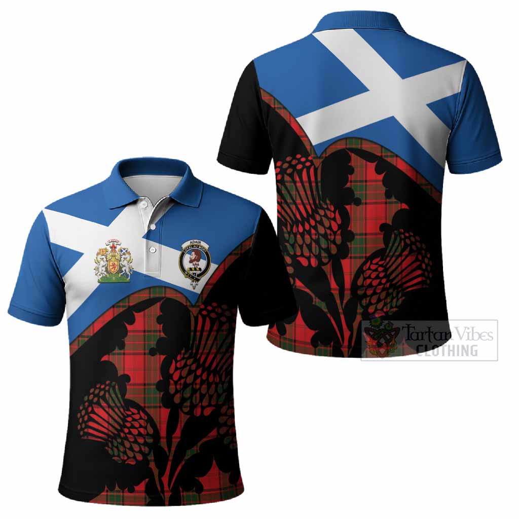 Adair Tartan Family Crest Polo Shirt Scotland Thistle Floral Flag Style