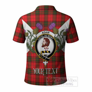 Adair Tartan Family Crest Polo Shirt Scottish Burns Night Thistle Floral