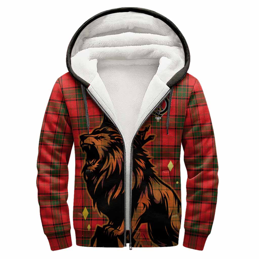 Adair Tartan Family Crest Sherpa Hoodie Crowned Lion Roaring