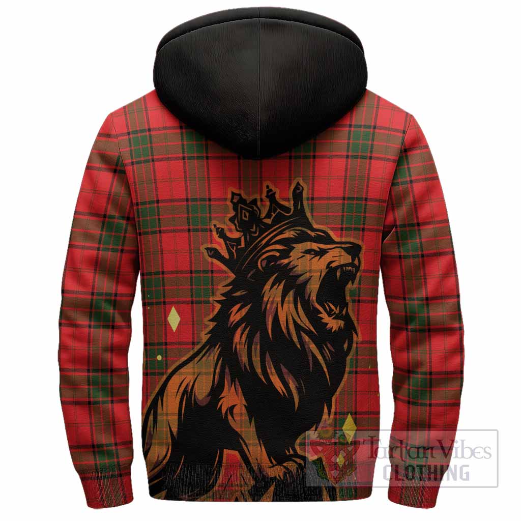 Adair Tartan Family Crest Sherpa Hoodie Crowned Lion Roaring