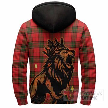 Adair Tartan Family Crest Sherpa Hoodie Crowned Lion Roaring