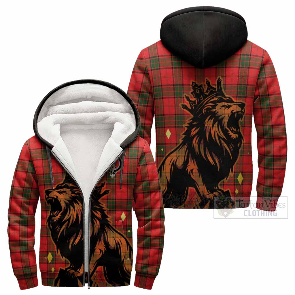Adair Tartan Family Crest Sherpa Hoodie Crowned Lion Roaring