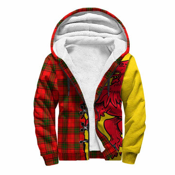 Adair Tartan Family Crest Sherpa Hoodie Lion Rampant Honor