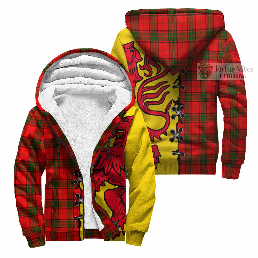Adair Tartan Family Crest Sherpa Hoodie Lion Rampant Honor - Tartan Vibes Clothing