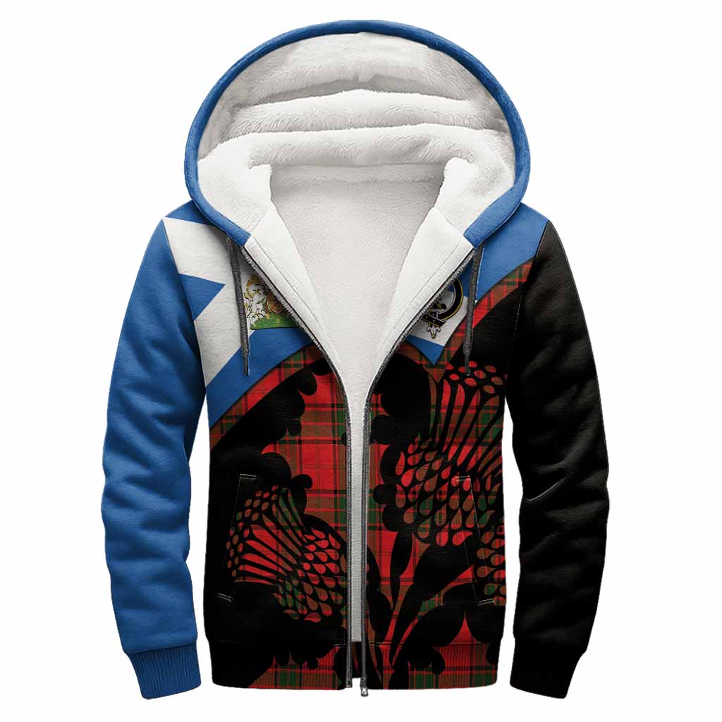 Adair Tartan Family Crest Sherpa Hoodie Scotland Thistle Floral Flag Style