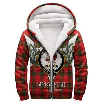 Adair Tartan Family Crest Sherpa Hoodie Scottish Burns Night Thistle Floral
