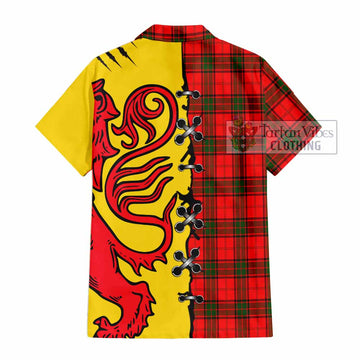 Adair Tartan Family Crest Short Sleeve Button Shirt Lion Rampant Honor - Tartan Vibes Clothing