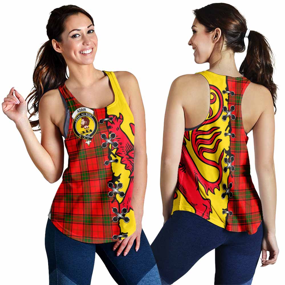 Adair Tartan Family Crest Women Racerback Tanks Lion Rampant Honor - Tartan Vibes Clothing