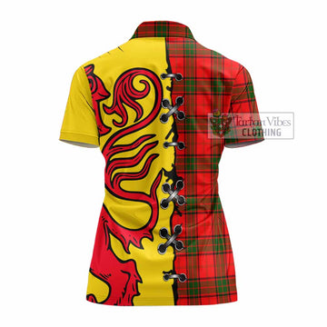 Adair Tartan Family Crest Women's Polo Shirt Lion Rampant Honor