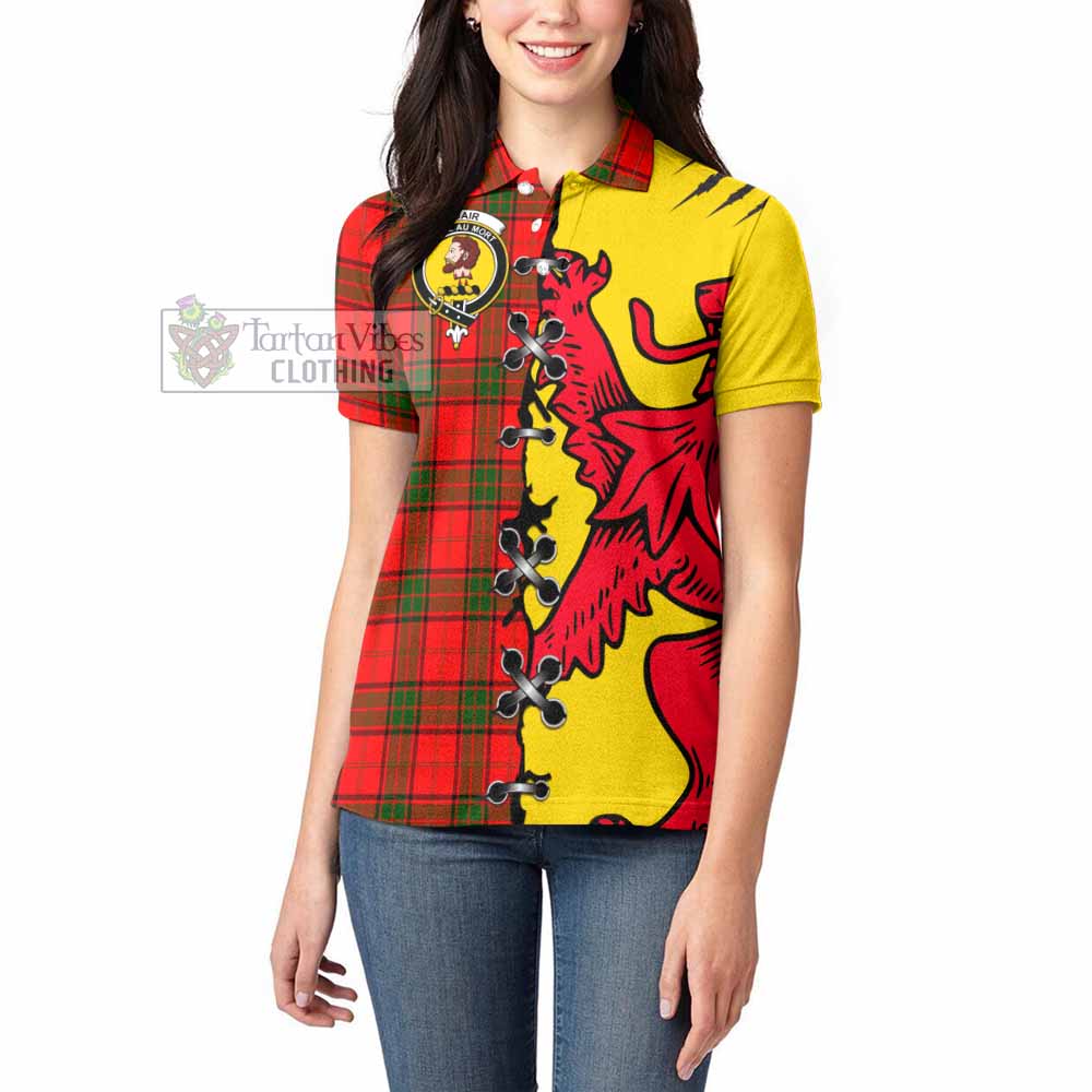 Adair Tartan Family Crest Women's Polo Shirt Lion Rampant Honor - Tartan Vibes Clothing