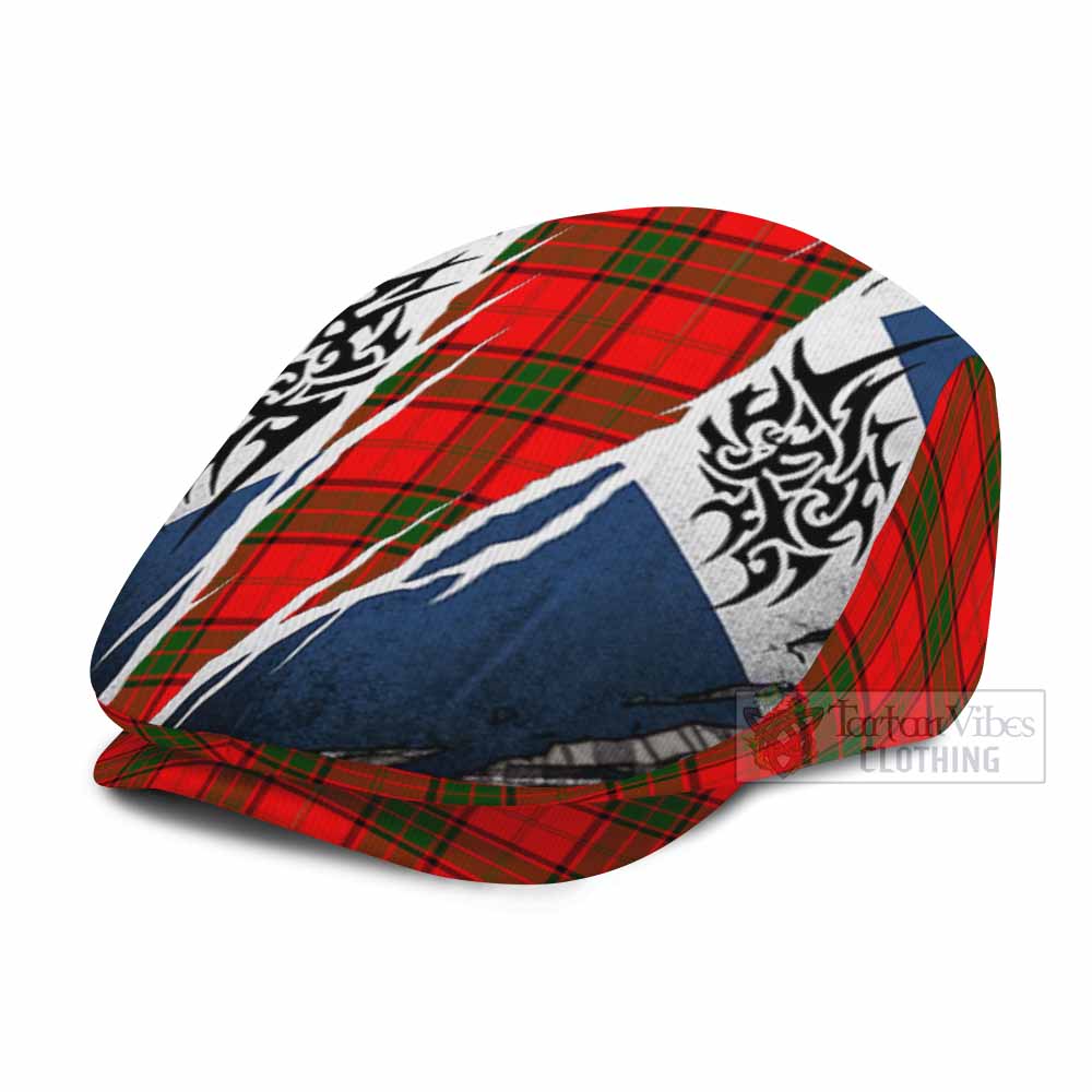 Adair Tartan Flat Cap, Jeff Cap Scotland Flag Ripped Tribal Design