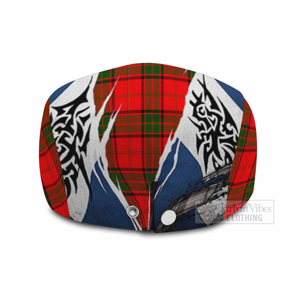 Adair Tartan Flat Cap, Jeff Cap Scotland Flag Ripped Tribal Design