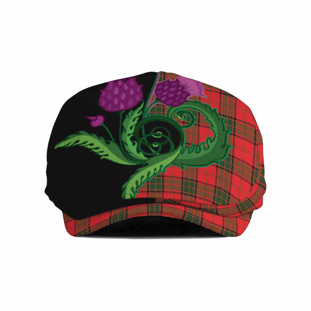 Adair Tartan Flat Cap, Jeff Cap Traditional Scottish Thistle