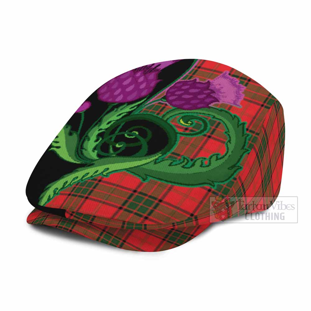 Adair Tartan Flat Cap, Jeff Cap Traditional Scottish Thistle