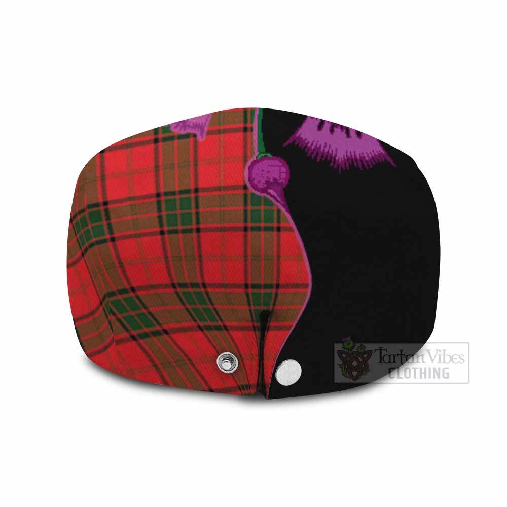 Adair Tartan Flat Cap, Jeff Cap Traditional Scottish Thistle