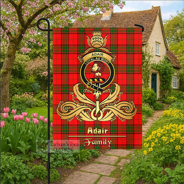 Adair Tartan Garden Flag with Highland Thistle Cherish Family Crest Style
