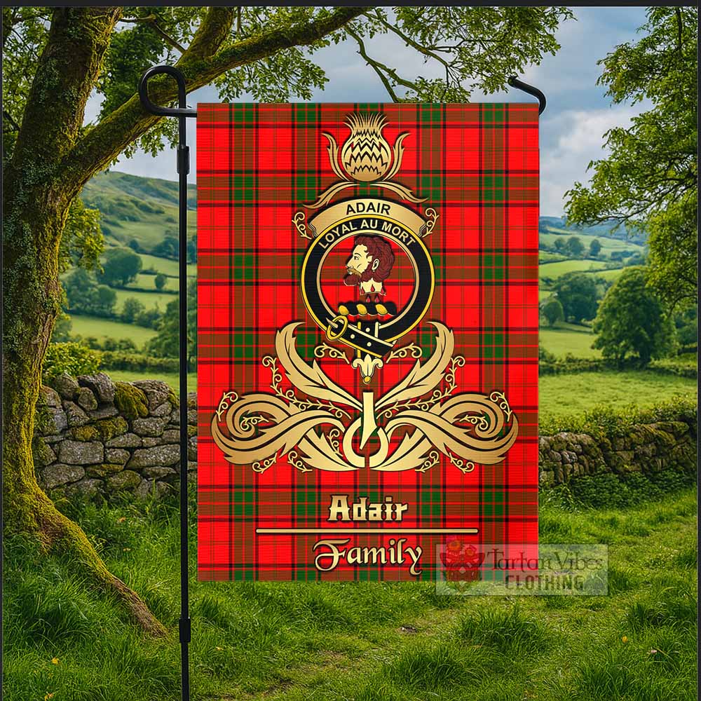 Adair Tartan Garden Flag with Highland Thistle Cherish Family Crest Style - Tartan Vibes Clothing
