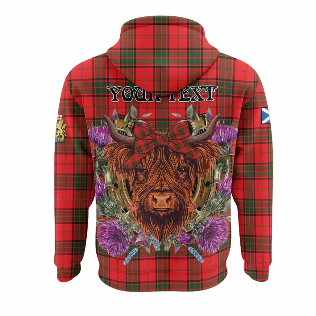Adair Tartan Hoodie Scottish Thistle Heilan Coo